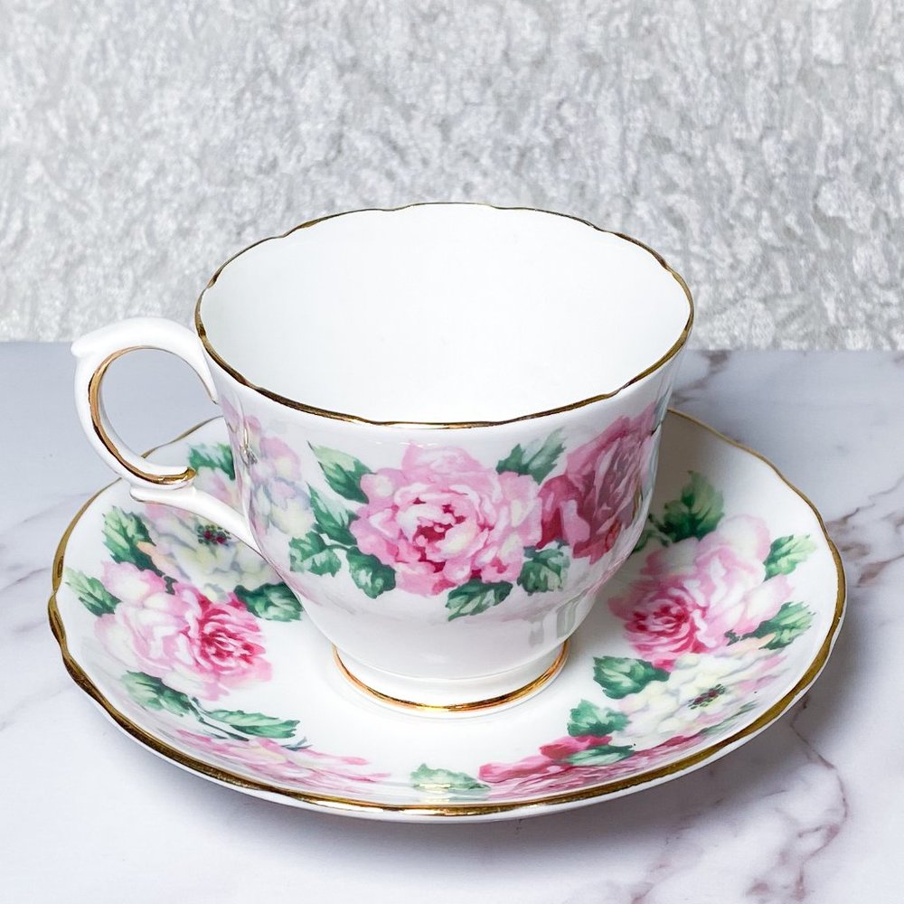Vintage Elegant Tea Cup Royal Victoria Bone China Rare Set Made In England